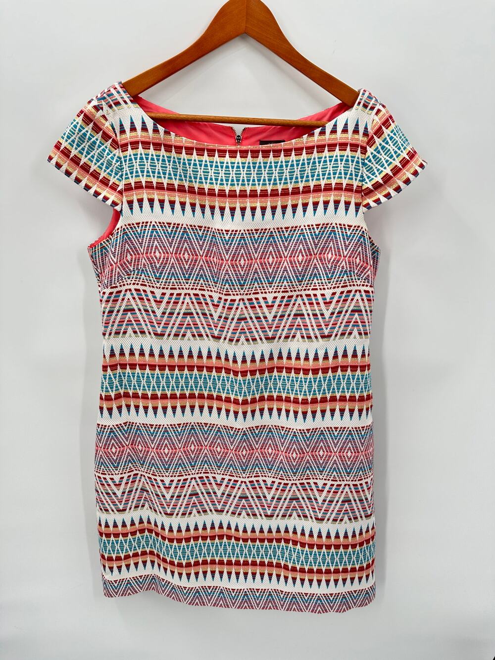 Vince Camuto Colorful Striped Cap Sleeve Dress // 14